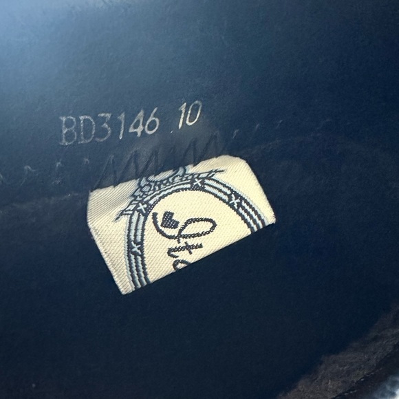 Italina Black Faux Leather w/ Chains High Heel Booties / Fold Over Ankle Boots. - Picture 9 of 12